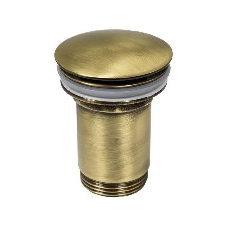 Piletta Click Clack UNIVERSALE In Ottone Bronzato Con Tappo tondo da  1"1/4 per lavabo o bidet con troppo pieno