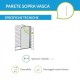 Parete Box Sopra Vasca mod. Floriana ad Anta Girevole Cristallo 4 mm Trasparente Larghezza 70 x Altezza 130 cm