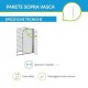 Parete Box Sopra Vasca mod. Floriana ad Anta Girevole Cristallo 4 mm Satinato Larghezza 70 x Altezza 130 cm