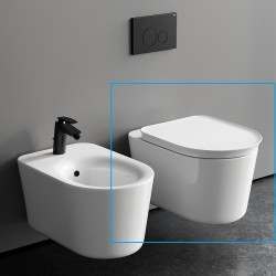 Vaso sospeso con fissaggio nascosto serie Valet di Rak Ceramics con Tecnologia Rimless in ceramica bianco lucido