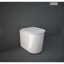 Vaso con fissaggio nascosto Filo muro Valet di Rak Ceramics con Tecnologia Rimless in ceramica bianca lucida