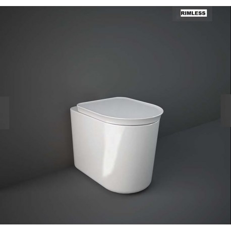 Vaso con fissaggio nascosto Filo muro Valet di Rak Ceramics con Tecnologia Rimless in ceramica bianca lucida