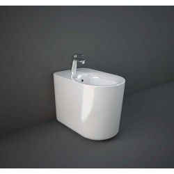 Bidet filomuro con fissaggio nascosto Valet di Rak Ceramics in ceramica bianco lucido