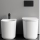 Bidet filomuro con fissaggio nascosto Valet di Rak Ceramics in ceramica bianco lucido