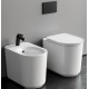 Sanitari Valet con fissaggio nascosto di Rak Ceramics Filomuro Vaso + Bidet in Ceramica Bianco Lucido