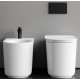 Sanitari Valet con fissaggio nascosto di Rak Ceramics Filomuro Vaso + Bidet in Ceramica Bianco Lucido