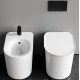 Sanitari Valet con fissaggio nascosto di Rak Ceramics Filomuro Vaso + Bidet in Ceramica Bianco Lucido