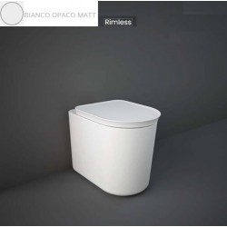 Vaso con fissaggio nascosto Filo muro Valet di Rak Ceramics con Tecnologia Rimless in ceramica bianca opaca