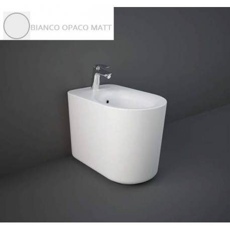 Bidet filomuro con fissaggio nascosto Valet di Rak Ceramics in ceramica bianco opaco