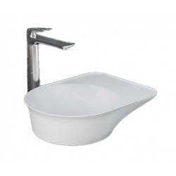 Lavabo d'appoggio da 48 cm Valet di Rak Ceramics senza foro per rubinetto bianco lucido