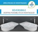 Lavabo d'appoggio da 64 cm con installazione reversibile ripiano a destra o a sinistra senza foro per rubinetto bianco lucido