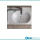 Lavabo d'appoggio da 64 cm con installazione reversibile ripiano a destra o a sinistra senza foro rubinetto bianco opaco matt