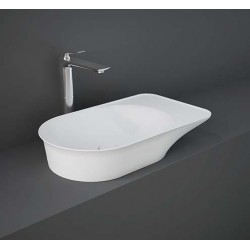 Lavabo d'appoggio da 64 cm Valet di Rak Ceramics rubinetto bianco opaco matt