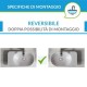 Lavabo d'appoggio da 64 cm con installazione reversibile ripiano a destra o a sinistra senza foro rubinetto bianco opaco matt