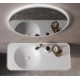 Lavabo sospeso da 112 cm installazione ripiano a destra con foro per rubinetto bianco opaco Matt Valet di Rak Ceramics