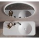 Lavabo sospeso da 112 cm installazione ripiano a sinistra con foro per rubinetto bianco opaco Matt Valet di Rak Ceramics