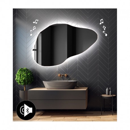 Specchio irregolare da Bagno con Altoparlante Bluetooth Retroilluminato led 20W art. spe1024