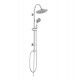 Colonna doccia con deviatore soffione slim in acciaio inox 304 tondo diametro 20 cm e doccetta cromata