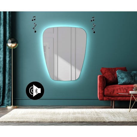 Specchio irregolare da Bagno con Altoparlante Bluetooth Retroilluminato led 20W art. spe2224