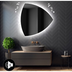 Specchio irregolare da Bagno con Altoparlante Bluetooth Retroilluminato led 20W art. spe4334