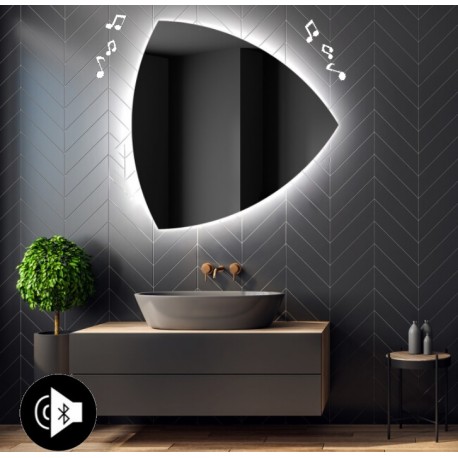 Specchio irregolare da Bagno con Altoparlante Bluetooth Retroilluminato led 20W art. spe4334