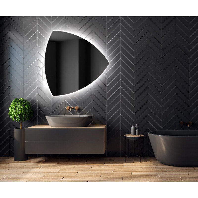 Specchio Da Parete Dorato MIRRORART – Forma Irregolare Smerlata 24x36 Cm – Cornice In Metallo Antiruggine Per Bagno E Soggiorno