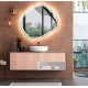 Specchio Irregolare da Bagno Filo Lucido con fascia sabbiata Retroilluminante led 20W art.4318 + pulsante touch integrato