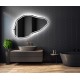 Su Misura Specchio Irregolare da Bagno Filo Lucido con fascia sabbiata Retroilluminante led 20W art. spe7313