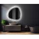 Specchio Irregolare da Bagno Filo Lucido con fascia sabbiata Retroilluminante led 20W art.6318 + pulsante touch integrato