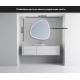 Specchio Irregolare da Bagno Filo Lucido con fascia sabbiata Retroilluminante led 20W art.6318 + pulsante touch integrato