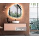 Specchio Irregolare da Bagno Filo Lucido con fascia sabbiata Retroilluminante led 20W art.6318 + pulsante touch integrato