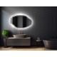 Specchio Irregolare da Bagno Filo Lucido con fascia sabbiata Retroilluminante led 20W art.7318 + pulsante touch integrato