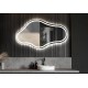 Su Misura Specchio Irregolare da Bagno Filo Lucido con fascia sabbiata Retroilluminante led 20W art. spe9413