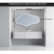 Specchio Irregolare da Bagno Filo Lucido con fascia sabbiata Retroilluminante led 20W art.8318 + pulsante touch integrato