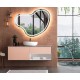 Specchio Irregolare da Bagno Filo Lucido con fascia sabbiata Retroilluminante led 20W art.9418 + pulsante touch integrato