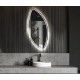 Specchio Irregolare da Bagno Filo Lucido con fascia sabbiata Retroilluminante led 20W art.9518 + pulsante touch integrato