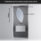 Specchio Irregolare da Bagno Filo Lucido con fascia sabbiata Retroilluminante led 20W art.9518 + pulsante touch integrato