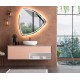 Specchio Irregolare da Bagno Filo Lucido con fascia sabbiata Retroilluminante led 20W art.9618 + pulsante touch integrato