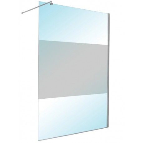 Parete Walk-in (138-139 cm.) con Profilo Cromo Lucido Cristallo serigrafato 8 mm Trattamento Anticalcare Altezza 200 cm.