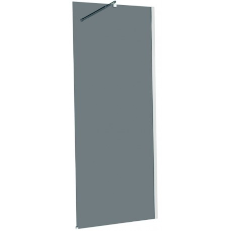 Parete Walk-in 120 cm. con Profilo Cromo Lucido Cristallo Fume 8 mm Trattamento Anticalcare Altezza 200 cm.