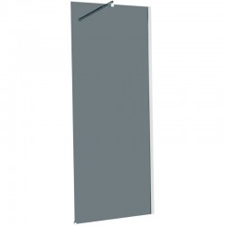 Parete Walk-in 100 cm. con Profilo Cromo Lucido Cristallo Fume 8 mm Trattamento Anticalcare Altezza 200 cm.