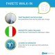 Parete Walk-in 100 cm. con Profilo Cromo Lucido Cristallo Fume 8 mm Trattamento Anticalcare Altezza 200 cm.