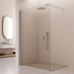 Parete Walk-in 67,3 cm. con Profilo Cromo Lucido Cristallo Trasparente 6 mm Trattamento Anticalcare Altezza 200 cm.