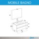 Mobile Bagno Sospeso da 80 cm Rovere Grigio Completo di Lampada e Specchio mod. Easy