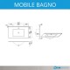 Mobile Bagno Sospeso da 80 cm Rovere Grigio Completo di Lampada e Specchio mod. Easy