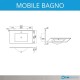 Mobile Bagno Sospeso da 80 cm bianco lucido Completo di Lampada e Specchio mod. Easy