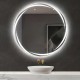 Specchio da Bagno Rotondo con Altoparlante Bluetooth e Disegno Sabbiato Retroilluminato led 20W art. easy01