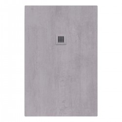Piatto doccia 70x160 H. 3 cm. in Pietra Sintetica Bianco con Superficie Effetto Ardesia finitura cemento