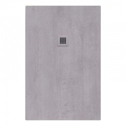 Piatto doccia 80x140 H. 3 cm. in Pietra Sintetica con Superficie Effetto Ardesia finitura cemento