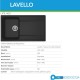 Lavello cucina sopratop in Granitek nero a vasca singola con gocciolatoio LIFE400N di Elleci montaggio reversibile